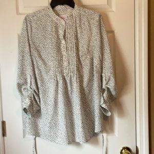 Isabel Maternity Women’s Rolled Sleeve Black & White Maternity Top Size Medium